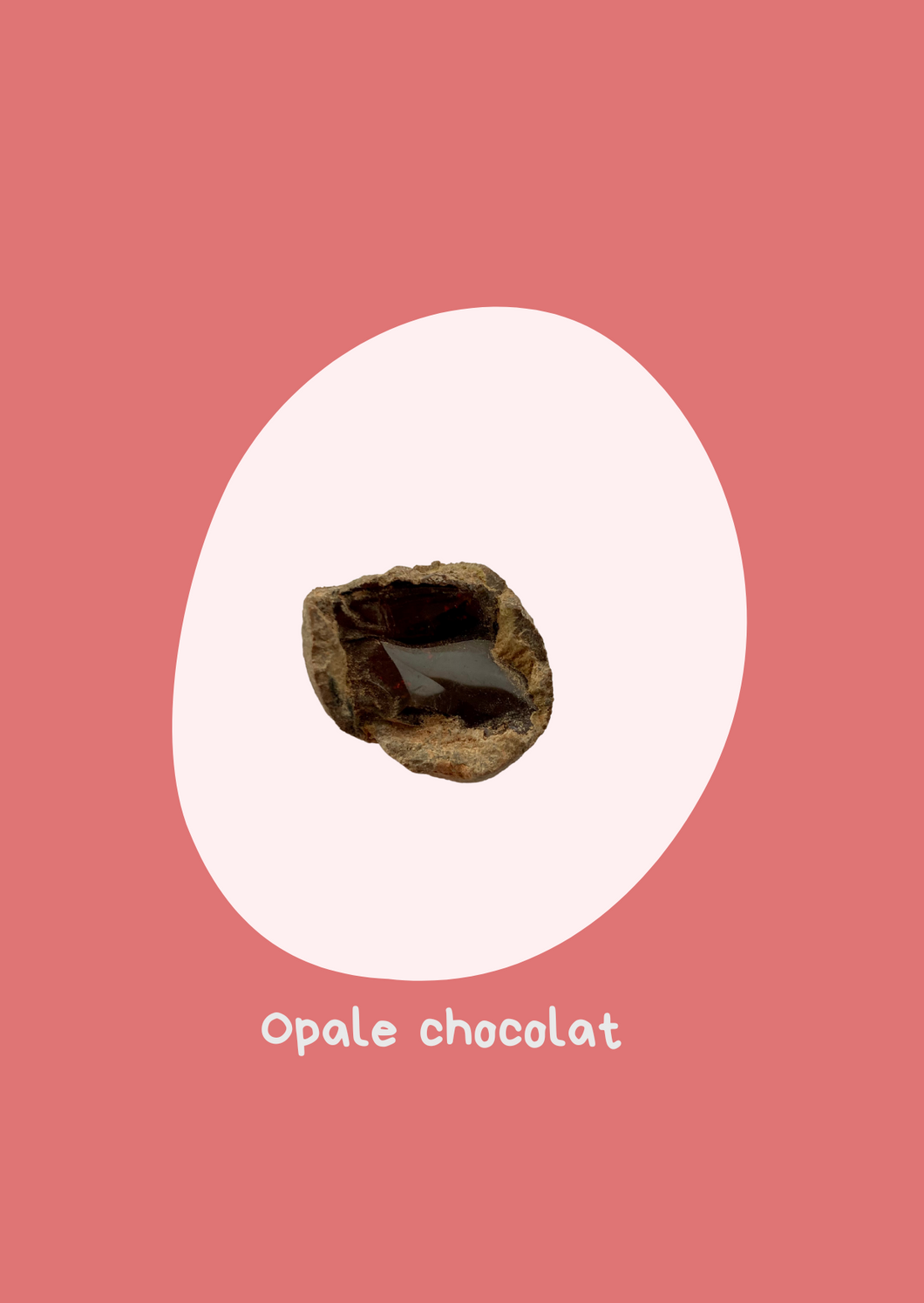Opale chocolat - Pièce unique brute Opale chocolat- Qualité Extra - Taille  (3 sur 2,5- profondeur 1,5 cm)
